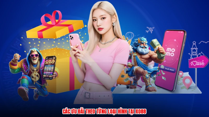 Các ưu đãi theo từng loại hình tại XO88